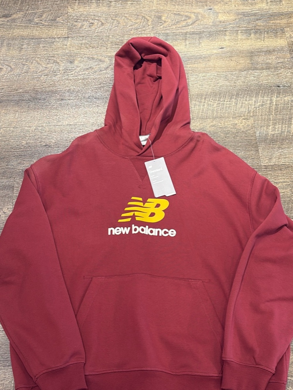 New Balance Maroon Hoodie with Yellow Logo